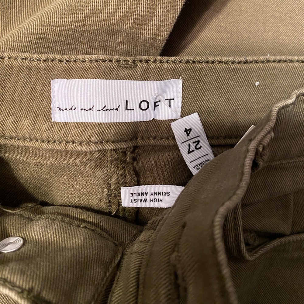 Made and Loved LOFT High Rise Khaki Button-Fly Skinny Ankle Jeans. Size 27/4 - Picture 4 of 4